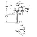 Смеситель для биде Grohe Eurosmart New с цепочкой хром 32927002