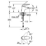 Смеситель для биде Grohe Eurostyle с цепочкой хром 23721003