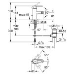 Смеситель для биде Grohe Quadra с донным клапаном хром 32636000