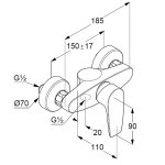 Смеситель для душа KLUDI Pure and Solid без излива 348410575
