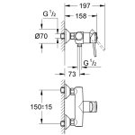 Смеситель для душа однорычажный GROHE BauClassic хром 32867000