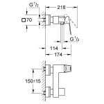 Смеситель для душа однорычажный GROHE Eurocube хром 23145000