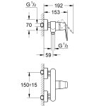 Смеситель для душа однорычажный GROHE Eurosmart Cosmopolitan хром 32837000