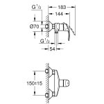 Смеситель для душа однорычажный GROHE Eurosmart New хром 33555002