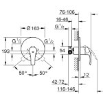 Смеситель для душа однорычажный GROHE Eurostyle New ручка с отверстием хром 33590003
