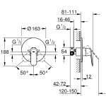 Смеситель для душа встраиваемый GROHE Eurosmart Cosmopolitan хром 32880000