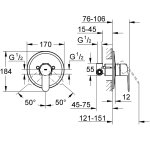 Смеситель для душа встраиваемый GROHE Eurostyle Cosmopolitan хром 33635002