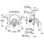 Смеситель для душа встраиваемый GROHE Eurostyle New ручка с отверстием хром 33635003