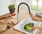 Смеситель для кухни GROHE Concetto с профессиональной лейкой хром/черный 31491000