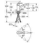 Смеситель для кухни GROHE Eurosmart с выдвижным изливом низкий излив хром 30305000