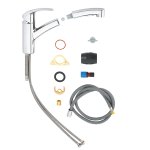 Смеситель для кухни GROHE Eurosmart с выдвижным изливом низкий излив хром 30305000