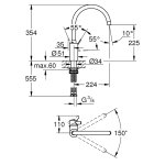 Смеситель для кухни GROHE Eurosmart Cosmopolitan высокий излив хром 32843002