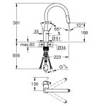 Смеситель для кухни GROHE Eurosmart Cosmopolitan высокий выдвижной излив хром 31481001