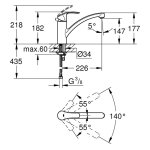 Смеситель для кухни GROHE Eurosmart new с низким изливом хром 33281002