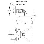 Смеситель для кухни GROHE Eurosmart new настенный вынос 200 мм хром 32224002