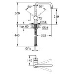 Смеситель для кухни GROHE Minta с U- изливом хром 32488000