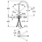 Смеситель для кухни GROHE Minta с выдвижным C- изливом хром 32918000