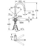 Смеситель для кухни GROHE Minta с выдвижным изливом хром 32321002