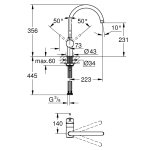 Смеситель для кухни GROHE Minta черный бархат 32917KS0