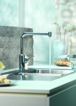 Смеситель для кухни KLUDI L-ine с выдвижным поворотным изливом 428210577