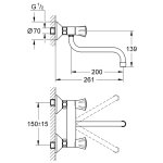 Смеситель для кухни настенный GROHE Costa L хром 31187001