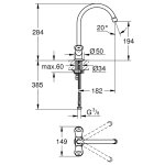 Смеситель для мойки GROHE Costa S на одно отверстие 31819001