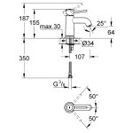 Смеситель для раковины GROHE BauClassic хром 23162000