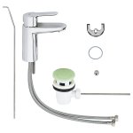 Смеситель для раковины GROHE BauEdge с донным клапаном хром S SIZE 23328000