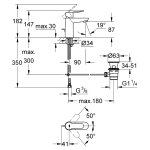 Смеситель для раковины GROHE BauEdge с донным клапаном хром S SIZE 23328000