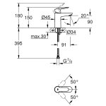 Смеситель для раковины GROHE BauEdge хром S SIZE 23330000