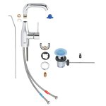 Смеситель для раковины GROHE Essence с донным клапаном и средним изливом M SIZE хром 23462001