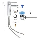 Смеситель для раковины GROHE Essence с низким изливом и донным клапаном S SIZE хром 23589001