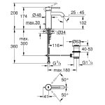 Смеситель для раковины GROHE Essence с низким изливом и донным клапаном S SIZE хром 23589001