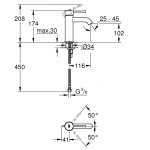 Смеситель для раковины GROHE Essence с низким изливом S SIZE хром 23590001