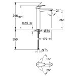 Смеситель для раковины GROHE Eurodisc Cosmopolitan свободностоящий XL SIZE хром 23432000