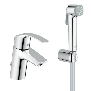 Смеситель для раковины GROHE Eurosmart с цепочкой и гигиеническим душем S SIZE хром 23124002