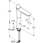 Смеситель для раковины KLUDI Ambienta с высоким изливом 273 мм 532980575