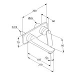Смеситель для раковины KLUDI Balance настенный излив 185 мм белый 522469175
