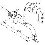 Смеситель для раковины KLUDI Bozz настенный на 2 отверстия 382440576