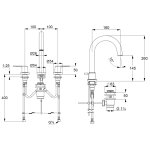 Смеситель для раковины KLUDI Pure and Style на 3 отверстия 403930575