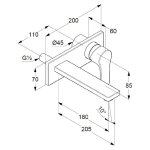 Смеситель для раковины KLUDI Zenta SL настенный 482470565