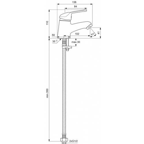 Смеситель для умывальника Vidima Сева Луп однорычажный BA013AA