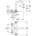 Смеситель для ванны двухвентильный GROHE Atrio без душевого гарнитура хром 25010003