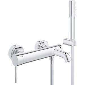 Смеситель для ванны GROHE Essence с изливом и душевым гарнитуром хром 33628001