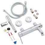 Смеситель для ванны GROHE Essence с изливом и душевым гарнитуром хром 33628001