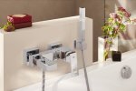 Смеситель для ванны GROHE Eurocube с душевым гарнитуром хром 23141000