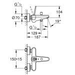 Смеситель для ванны GROHE Eurodisc Joy без душевого гарнитура белая луна 23431LS0