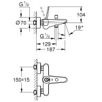 Смеситель для ванны GROHE Eurodisc Joy без душевого гарнитура хром 23431000