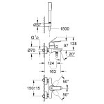 Смеситель для ванны GROHE Eurosmart Cosmopolitan с душевым гарнитуром хром 32832000