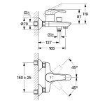 Смеситель для ванны GROHE Eurosmart New хром без душевого гарнитура хром 33300002